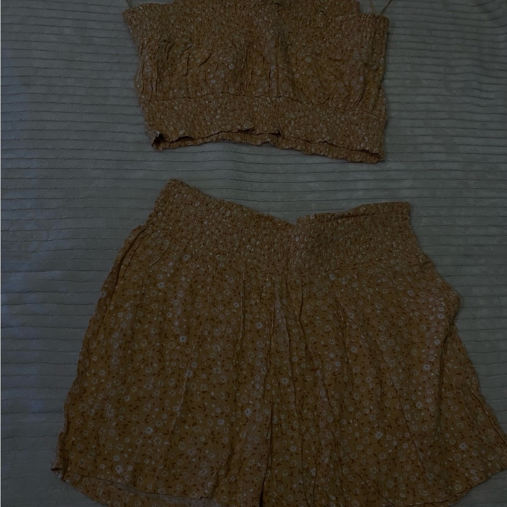 Yellow Floral Two-Piece Set